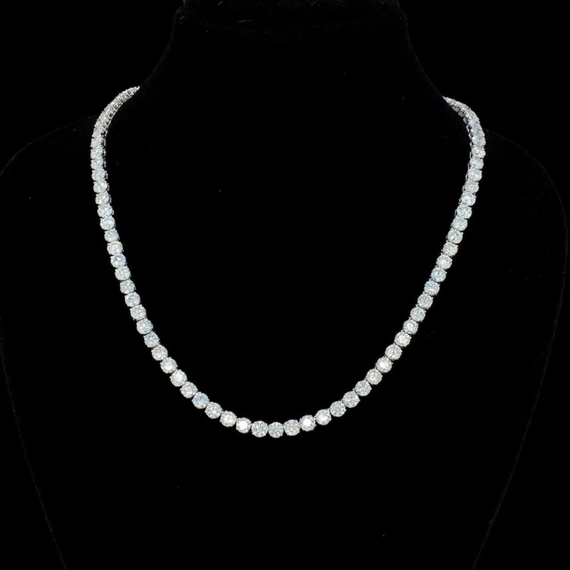 Mirano Jewels 25.00CT 9K Gold Lab Grown Diamond Tennis Necklace