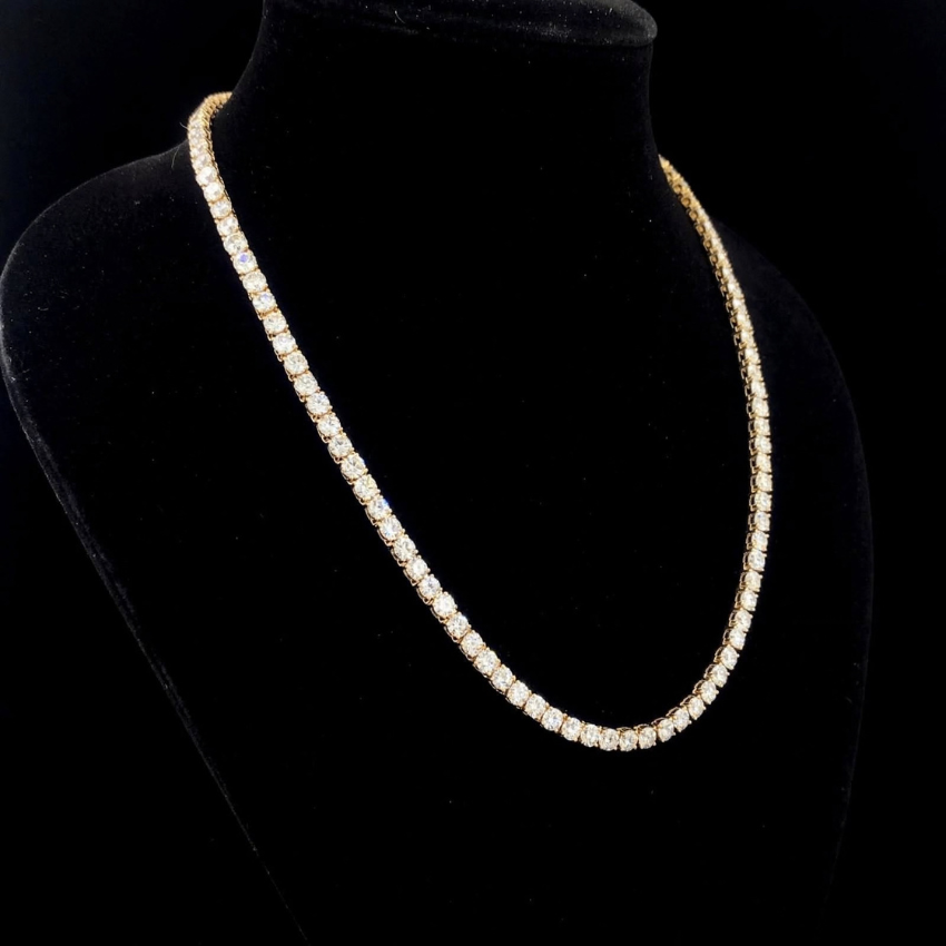 Mirano Jewels 9K Gold Studded 14.00CT Premium Diamond Tennis Necklace