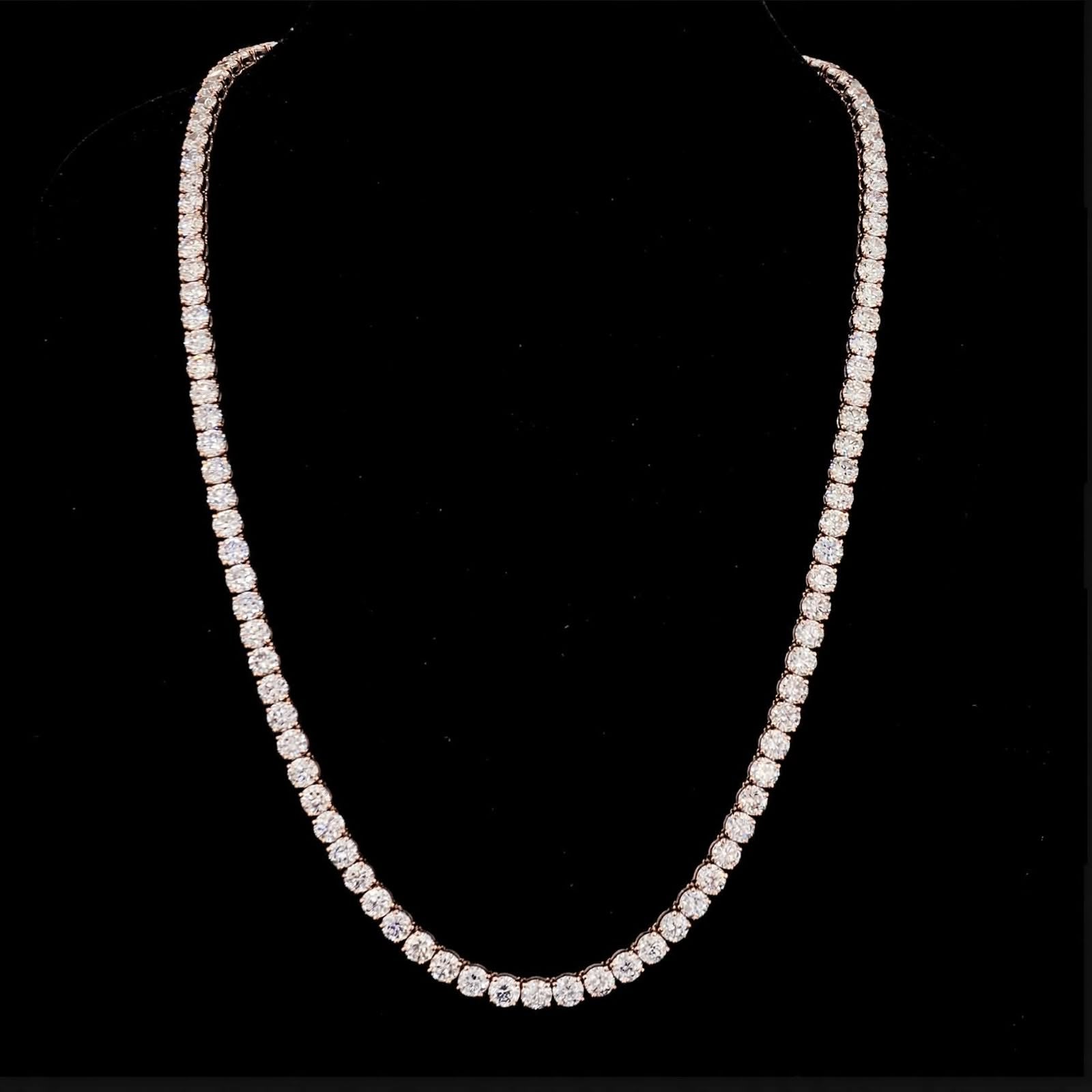 Mirano Jewels 9K Gold Studded 58.80CT Premium Diamond Tennis Necklace