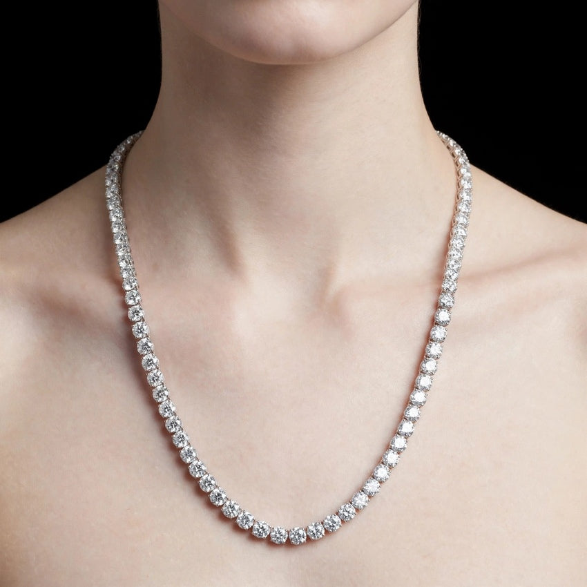 Mirano Jewels 9K Gold Studded TCW 67.20CT Luxury Lab Diamond Tennis Necklace