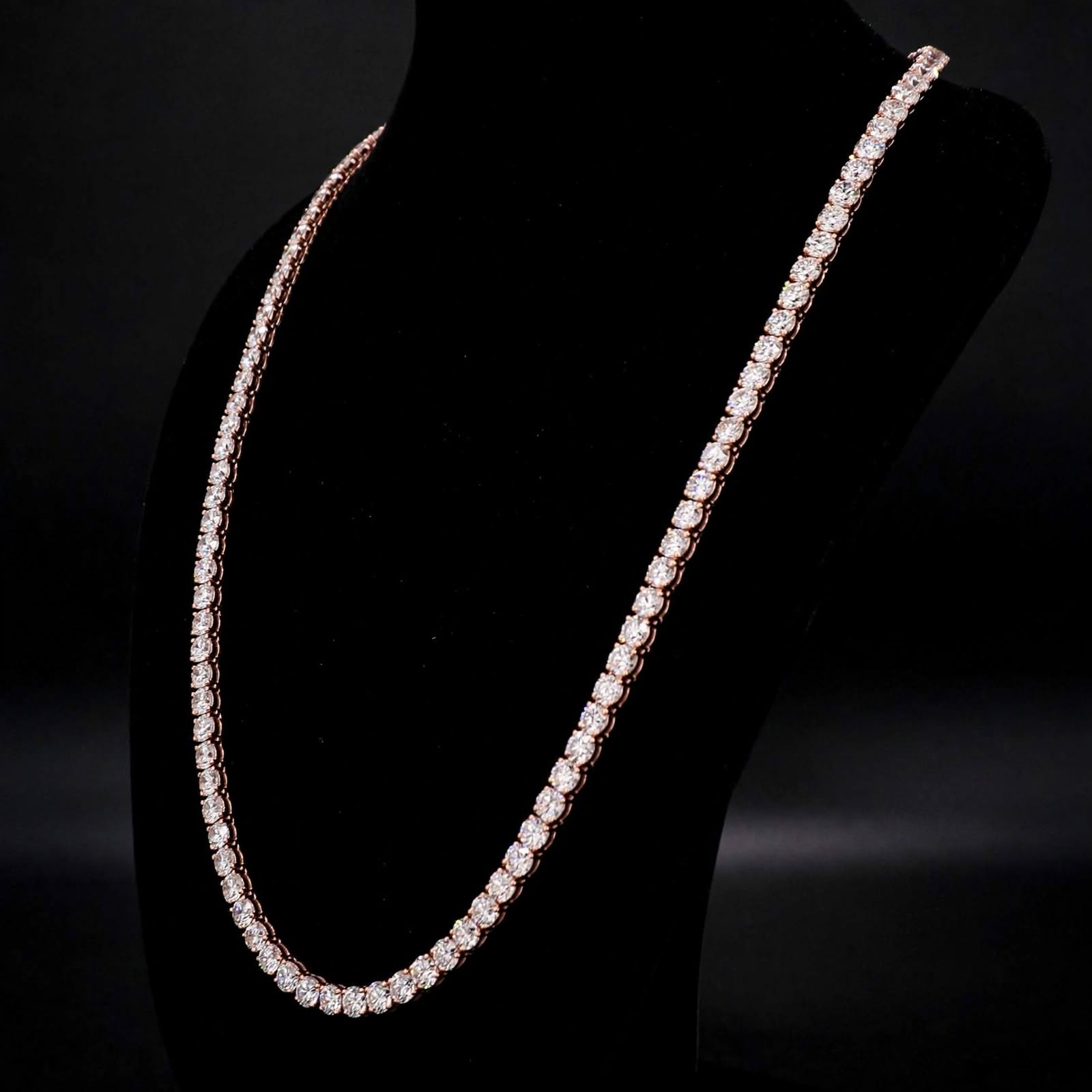 Mirano Jewels 9K Gold Studded 58.80CT Premium Diamond Tennis Necklace