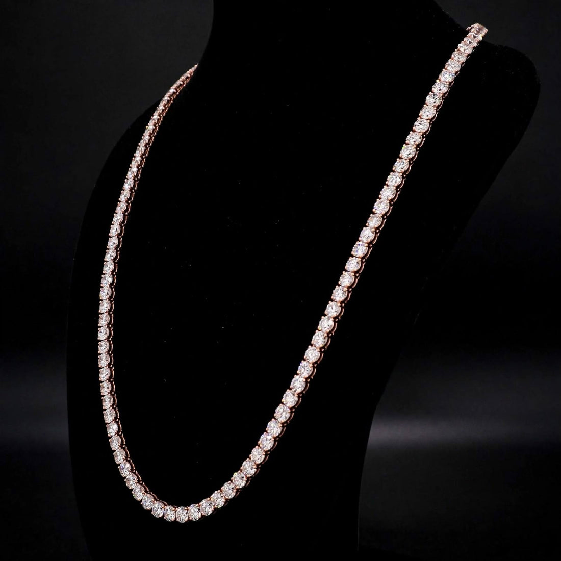 Mirano Jewels 9K Gold Studded 58.80CT Premium Diamond Tennis Necklace