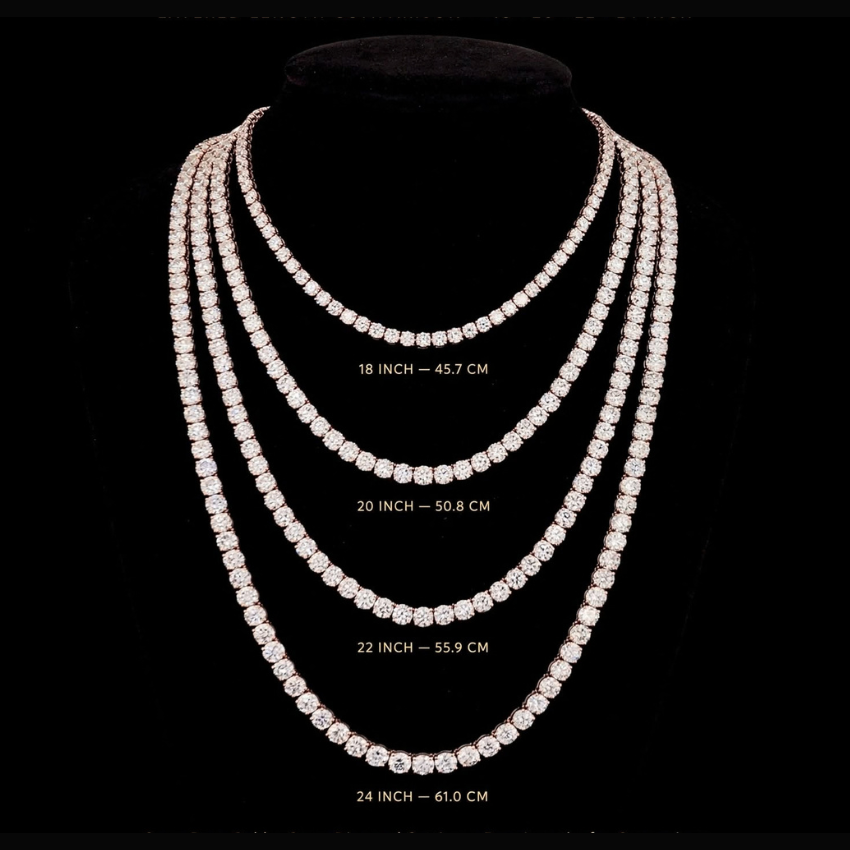 Mirano Jewels 9K Gold Studded 58.80CT Premium Diamond Tennis Necklace