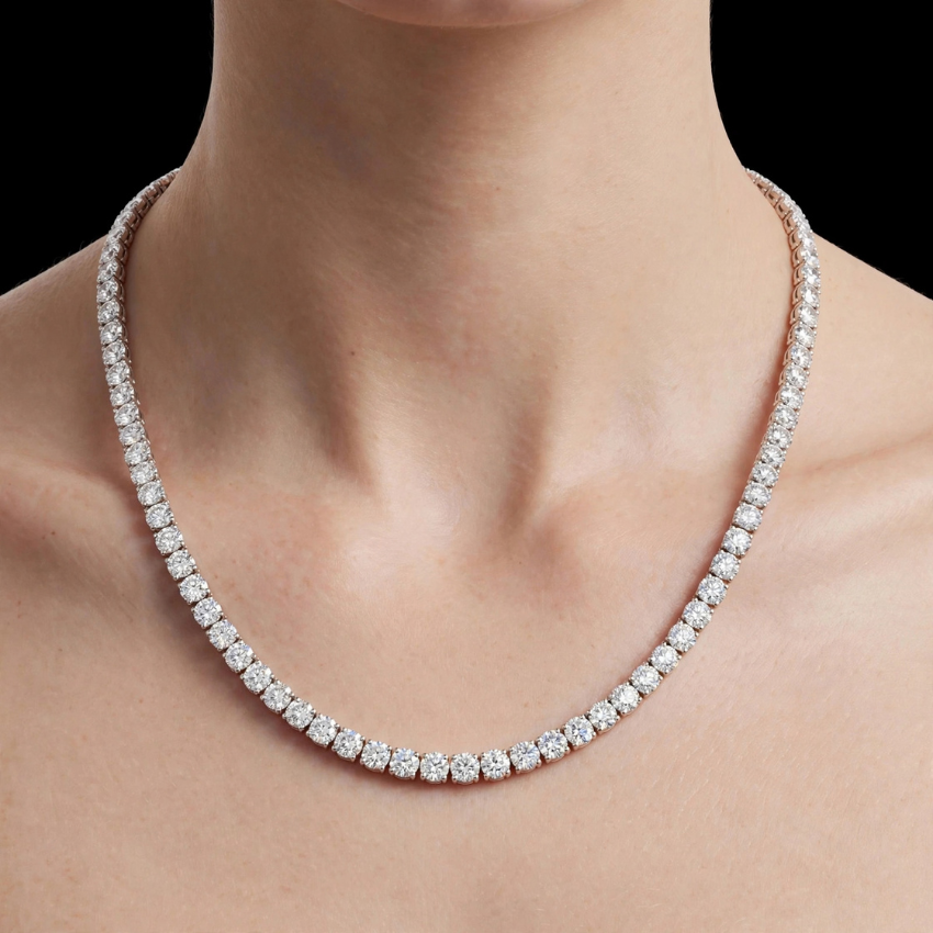 Mirano Jewels 25.00CT 9K Gold Lab Grown Diamond Tennis Necklace