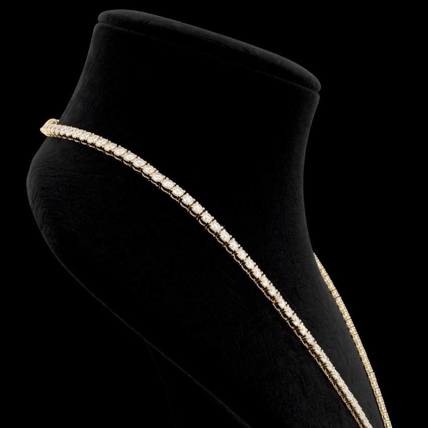 Mirano Jewels Exclusive TCW 51.00CT Lab Diamond Tennis Necklace in 9K Gold