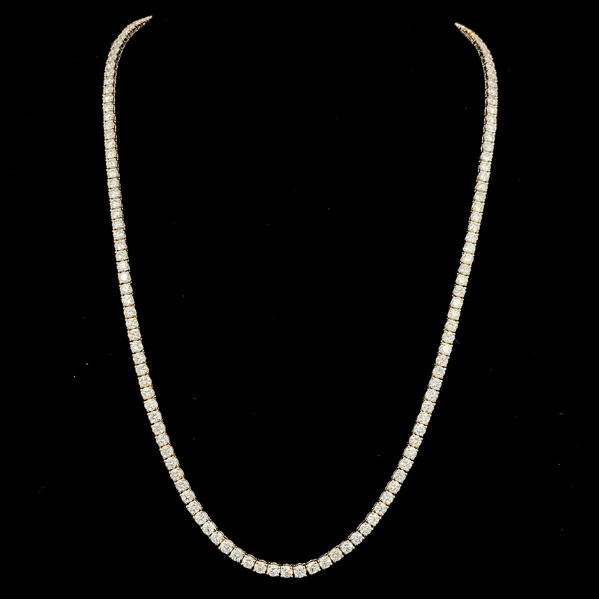 Mirano Jewels Exclusive TCW 51.00CT Lab Diamond Tennis Necklace in 9K Gold