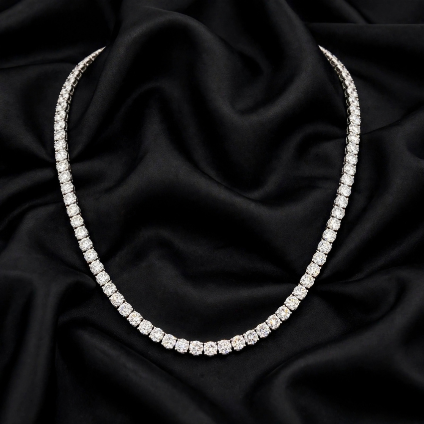 Mirano Jewels 25.00CT 9K Gold Lab Grown Diamond Tennis Necklace