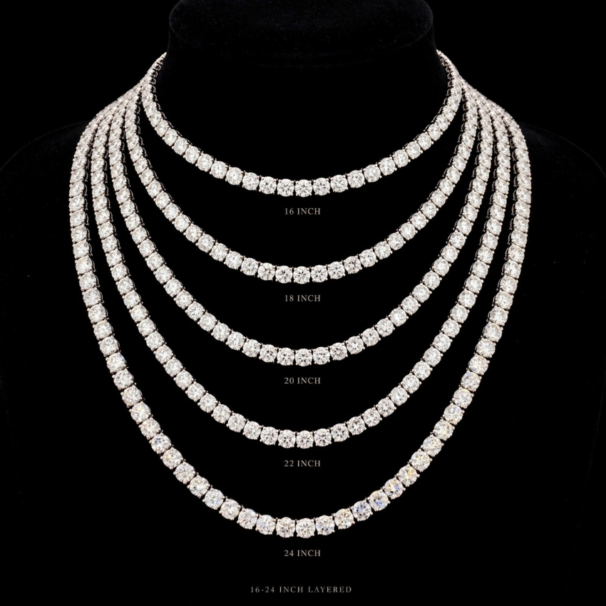 Mirano Jewels 25.00CT 9K Gold Lab Grown Diamond Tennis Necklace