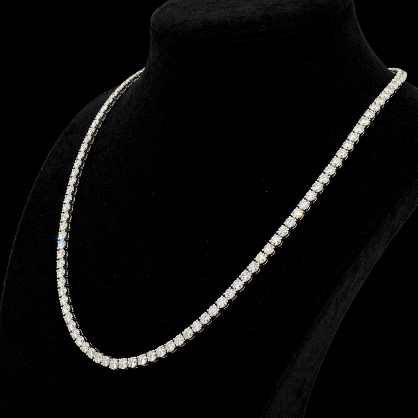 Mirano Jewels 9K Gold Studded 32.40CT Lab Grown Diamond Tennis Necklace