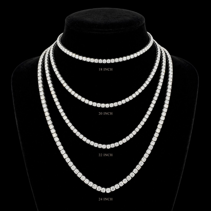 Mirano Jewels 9K Gold Studded 32.40CT Lab Grown Diamond Tennis Necklace