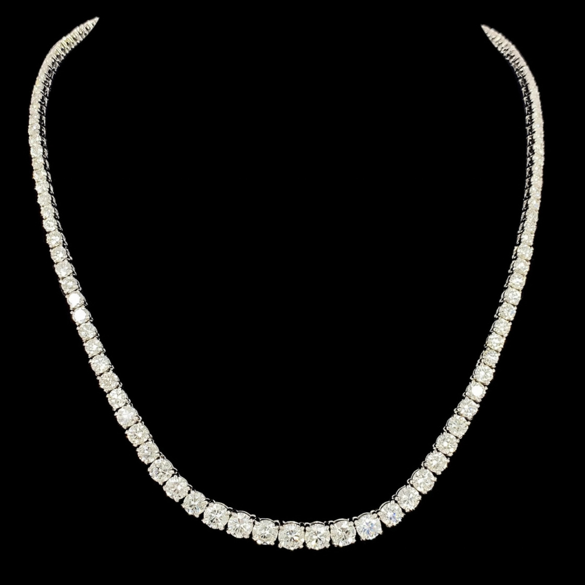 Mirano Jewels 9K Gold Studded Premium TCW 51.00CT Diamond Tennis Necklace