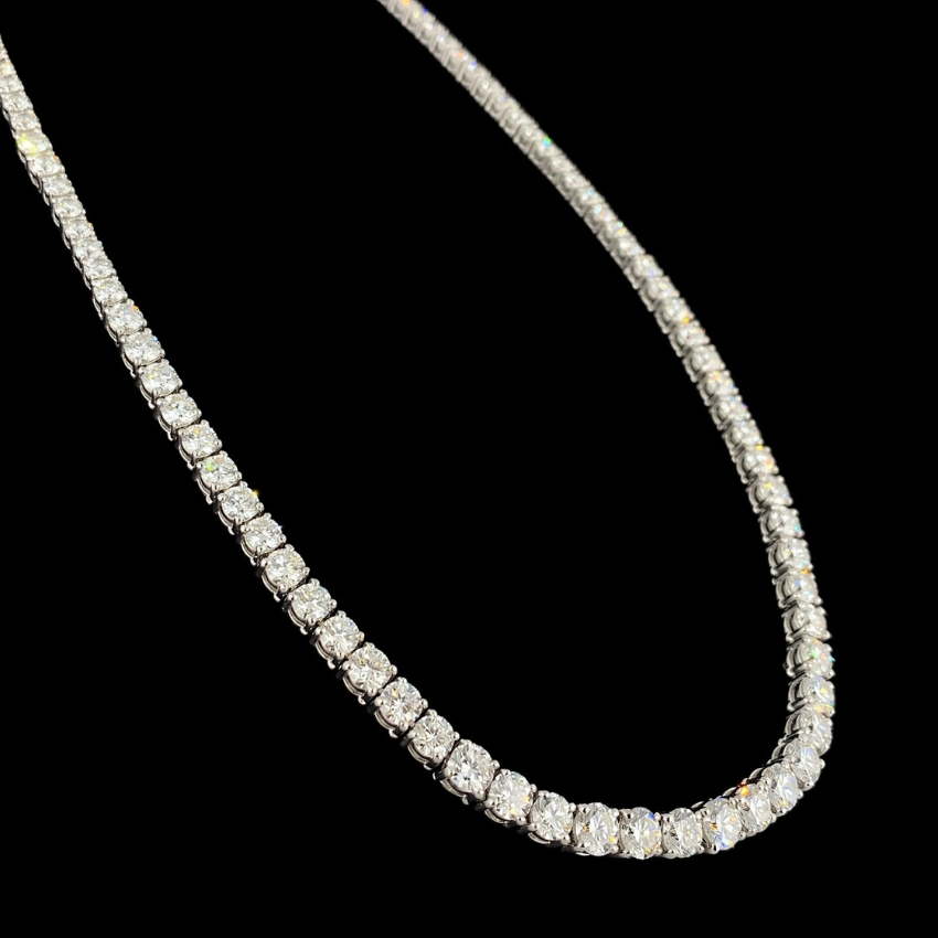 Mirano Jewels 9K Gold Studded Premium TCW 51.00CT Diamond Tennis Necklace