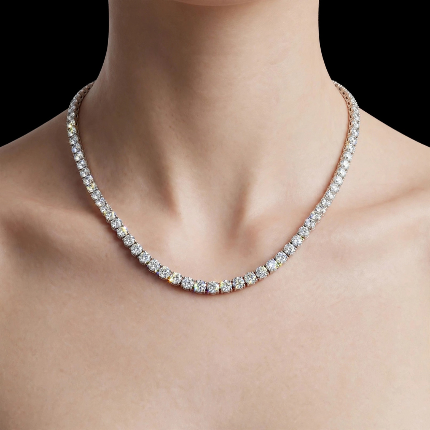 Mirano Jewels 25.00CT 9K Gold Lab Grown Diamond Tennis Necklace
