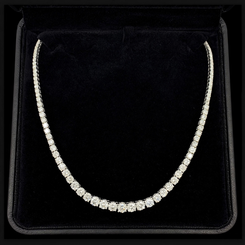 Mirano Jewels 9K Gold Studded Premium TCW 51.00CT Diamond Tennis Necklace
