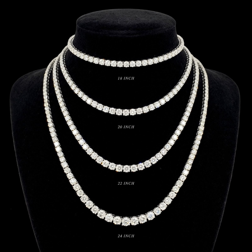 Mirano Jewels 9K Gold Studded Premium TCW 51.00CT Diamond Tennis Necklace