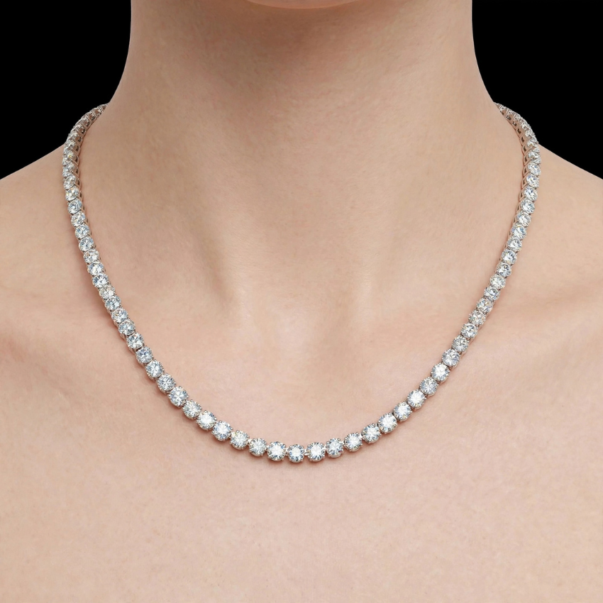 Mirano Jewels 9K Gold Studded 14.00CT Premium Diamond Tennis Necklace