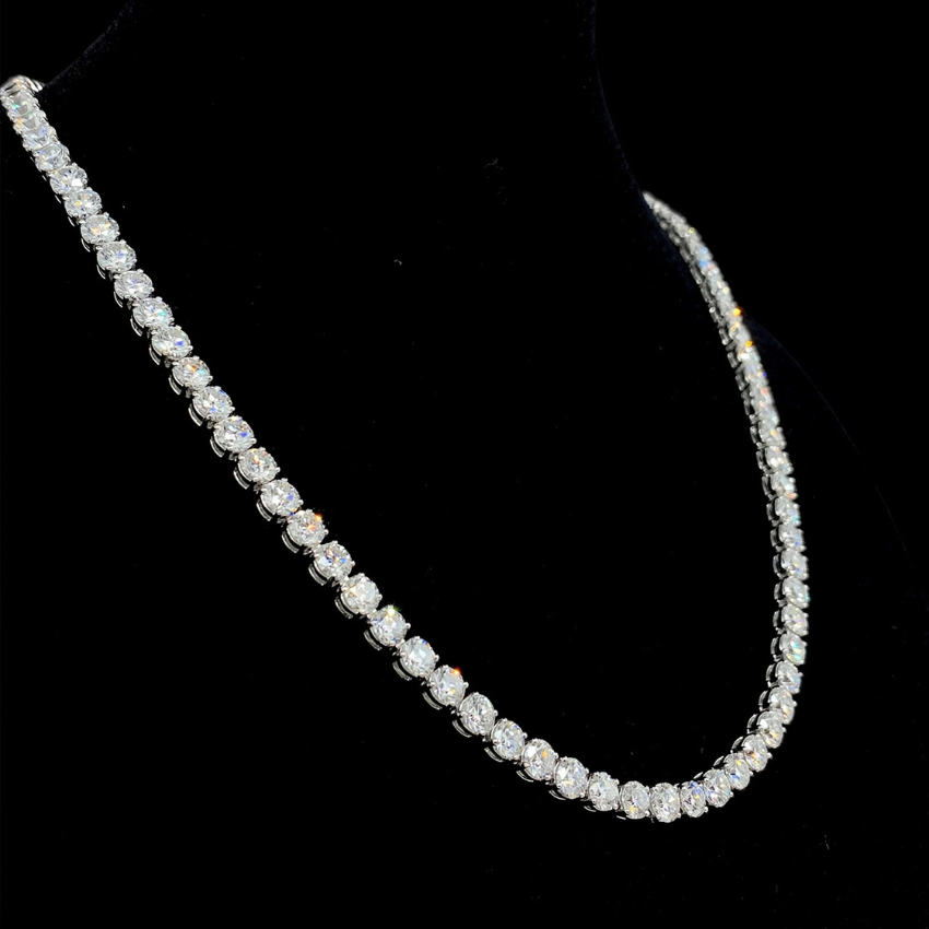 Mirano Jewels 9K Gold Studded 14.00CT Premium Diamond Tennis Necklace