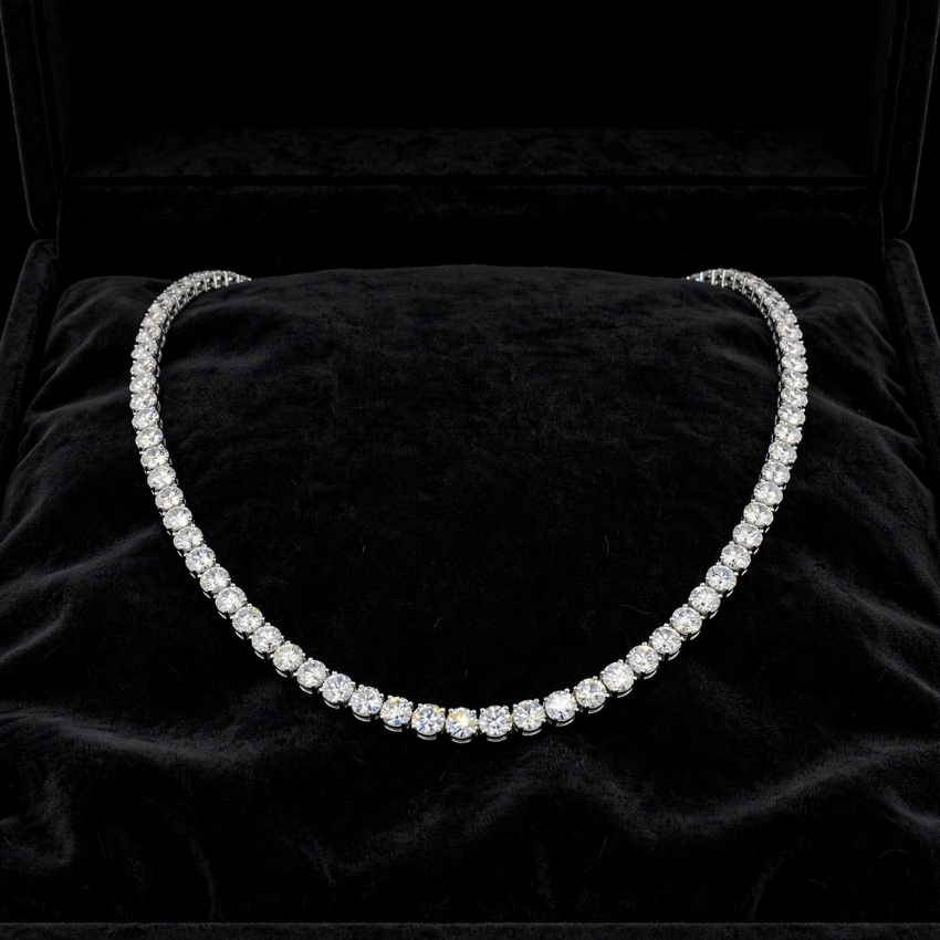 Mirano Jewels 9K Gold Studded 14.00CT Premium Diamond Tennis Necklace