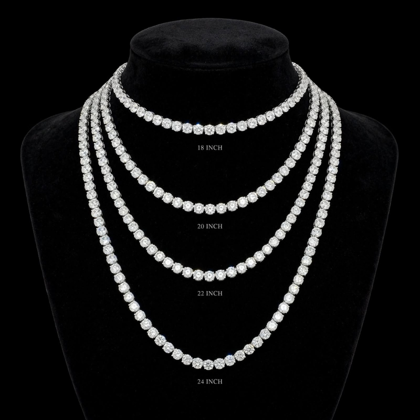 Mirano Jewels 9K Gold Studded 14.00CT Premium Diamond Tennis Necklace