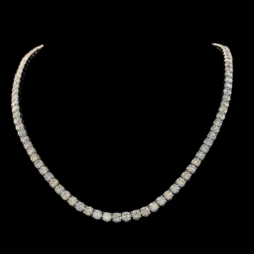 Mirano Jewels Exclusive 9K Gold TCW 41.60CT Lab Diamond Tennis Necklace