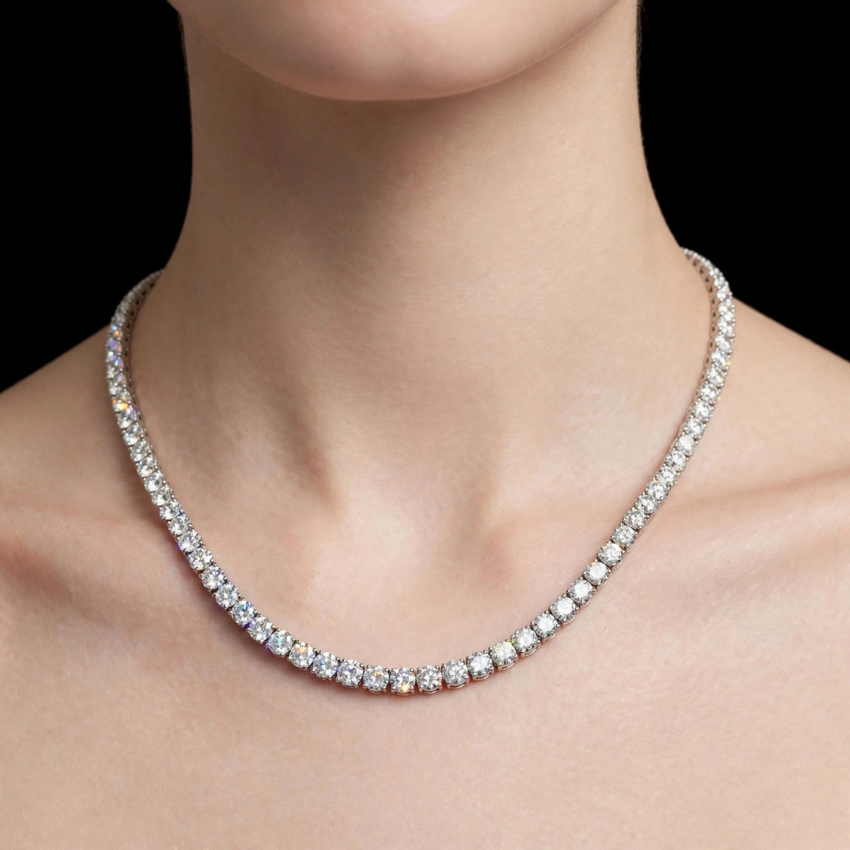Mirano Jewels Exclusive 9K Gold TCW 41.60CT Lab Diamond Tennis Necklace
