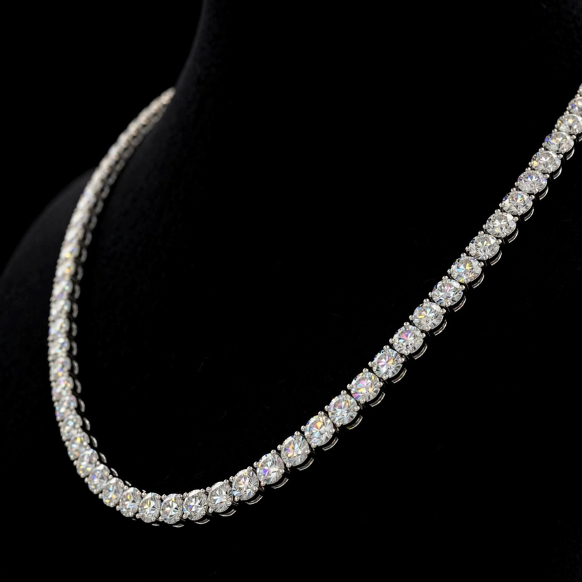 Mirano Jewels Exclusive 9K Gold TCW 41.60CT Lab Diamond Tennis Necklace