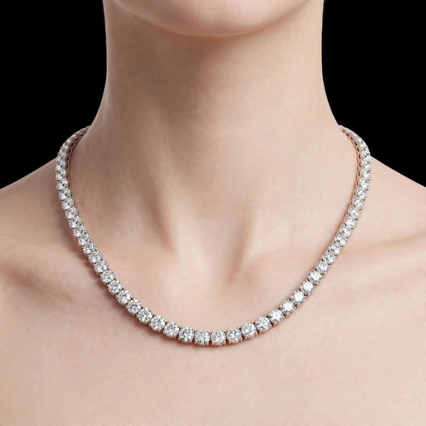 Mirano Jewels Exclusive 9K Gold 58.80CT Lab Grown Diamond Tennis Necklace