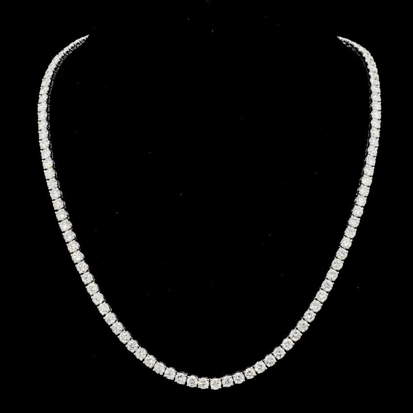Mirano Jewels 9K Gold Studded 32.40CT Lab Grown Diamond Tennis Necklace