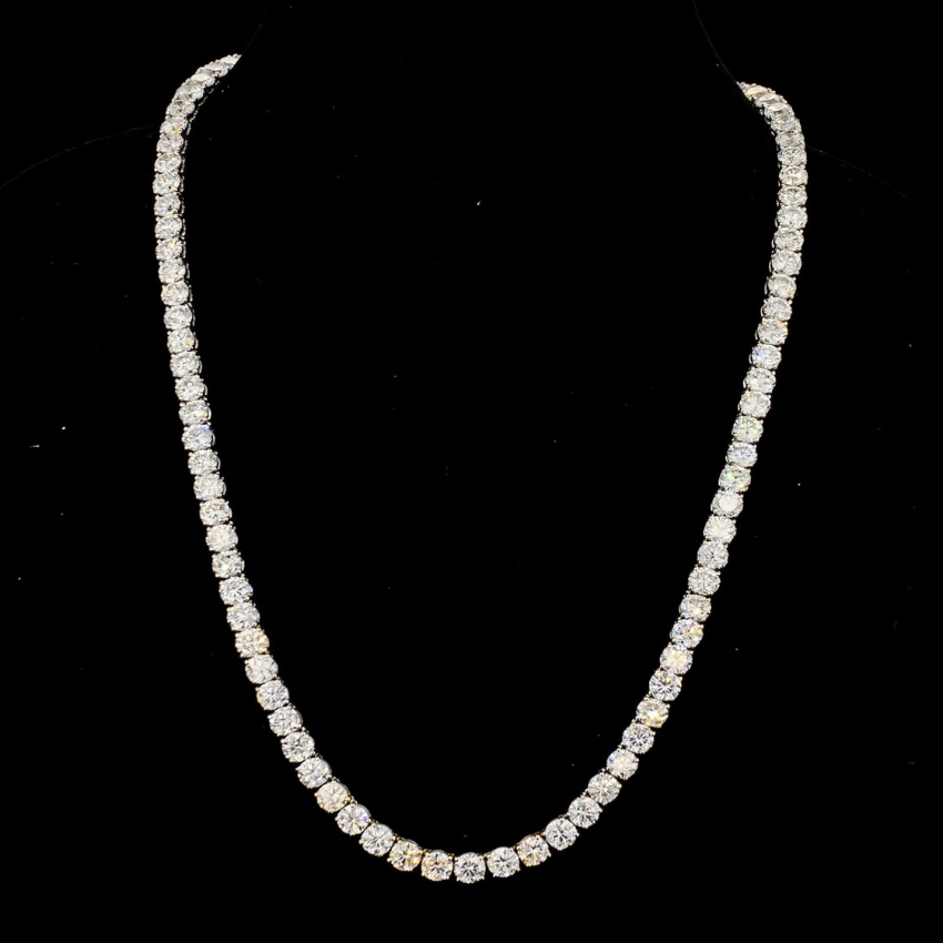 Mirano Jewels TCW 88.00CT Lab Created Diamond Necklace with Elegant 14K Gold