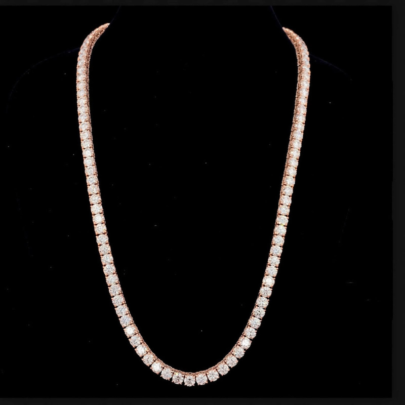 Mirano Jewels 18K Gold Studded TCW 74.40CT Lab Grown Diamond Tennis Necklace