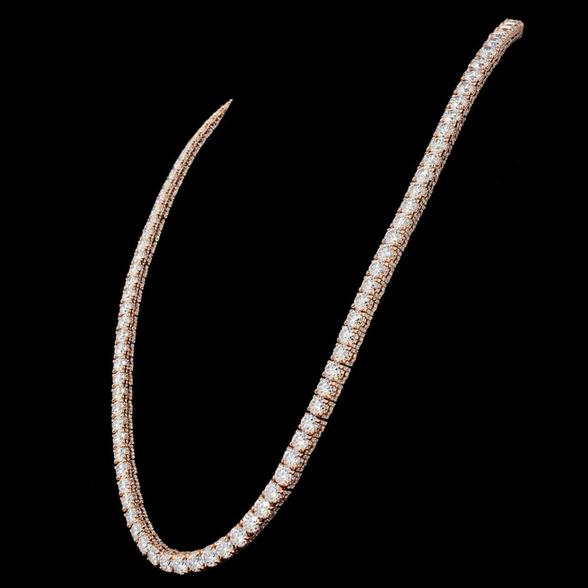 Mirano Jewels 18K Gold Studded TCW 74.40CT Lab Grown Diamond Tennis Necklace