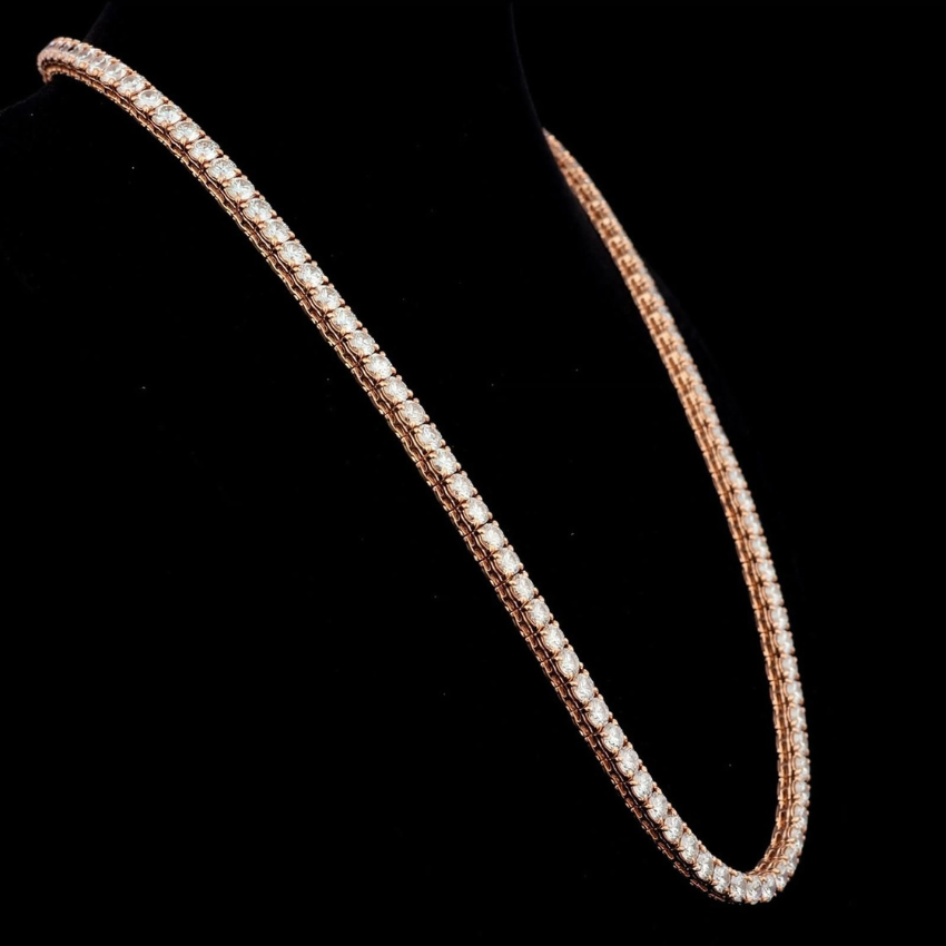 Mirano Jewels 18K Gold Studded TCW 74.40CT Lab Grown Diamond Tennis Necklace