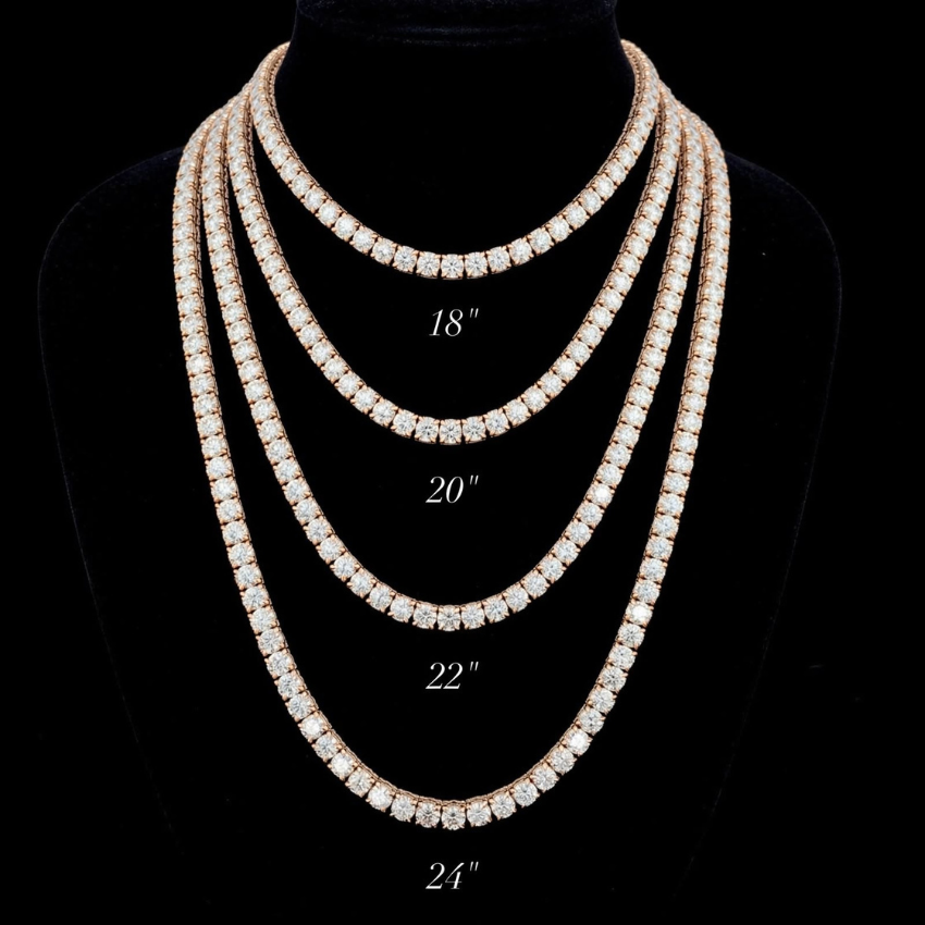 Mirano Jewels 18K Gold Studded TCW 74.40CT Lab Grown Diamond Tennis Necklace