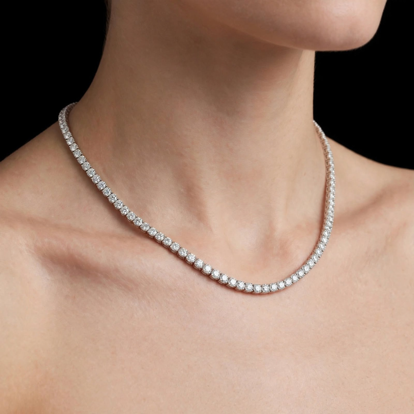 Mirano Jewels Exclusive 18K Gold TCW 32.40CT Lab Diamond Tennis Necklace