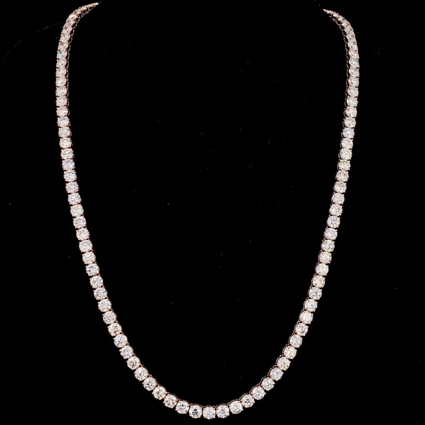 Mirano Jewels 18K Gold Studded 81.00CT Premium Diamond Tennis Necklace