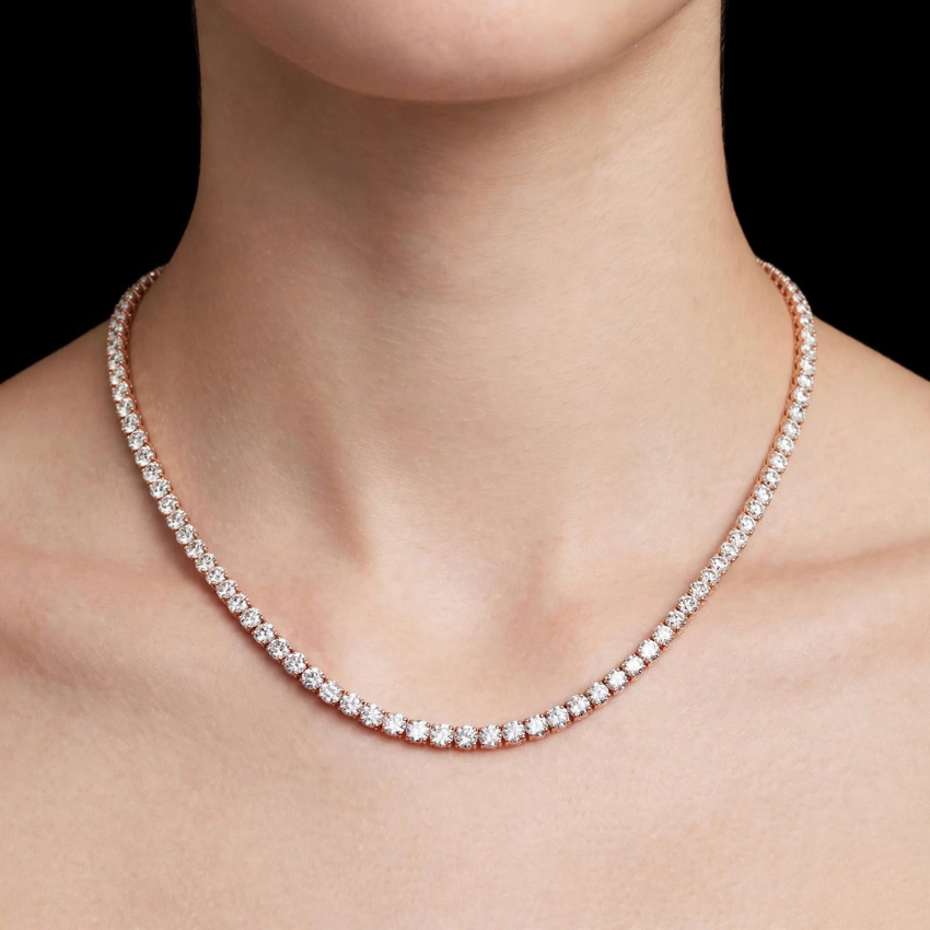 Mirano Jewels 18K Gold Studded 81.00CT Premium Diamond Tennis Necklace