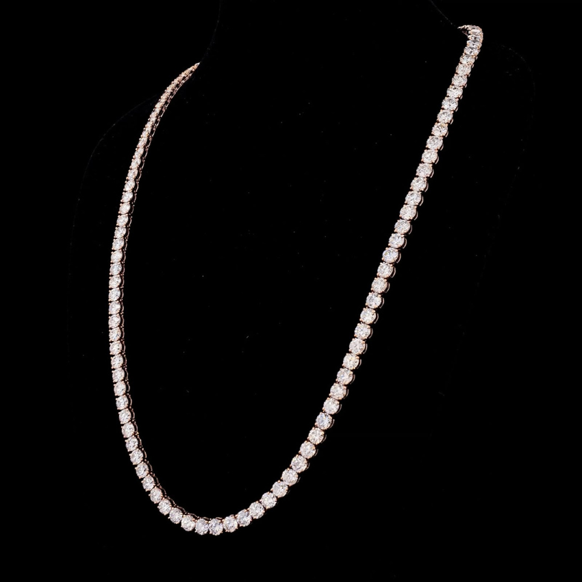 Mirano Jewels 18K Gold Studded 81.00CT Premium Diamond Tennis Necklace