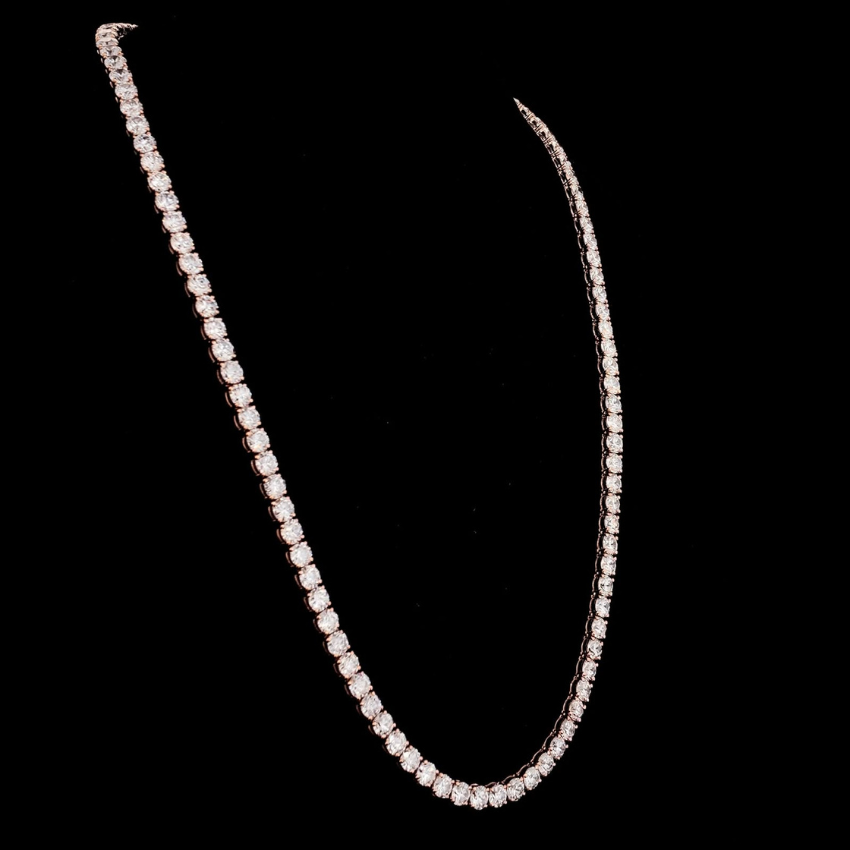 Mirano Jewels 18K Gold Studded 81.00CT Premium Diamond Tennis Necklace