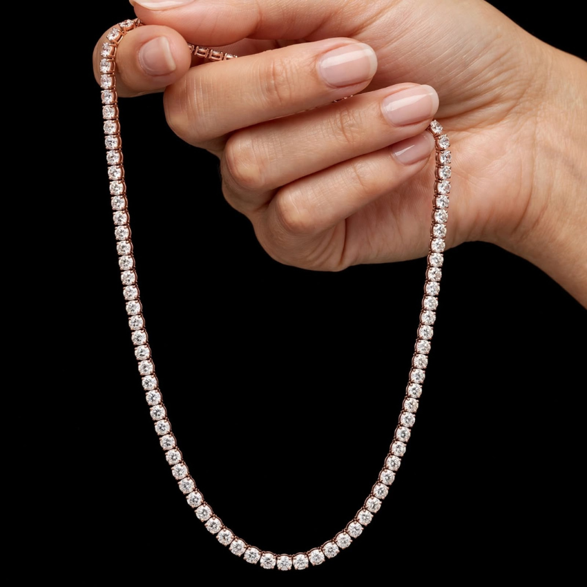 Mirano Jewels 18K Gold Studded 81.00CT Premium Diamond Tennis Necklace