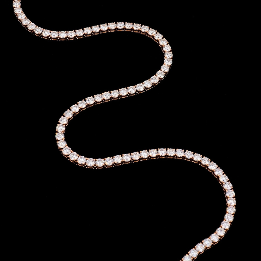 Mirano Jewels 18K Gold Studded 81.00CT Premium Diamond Tennis Necklace