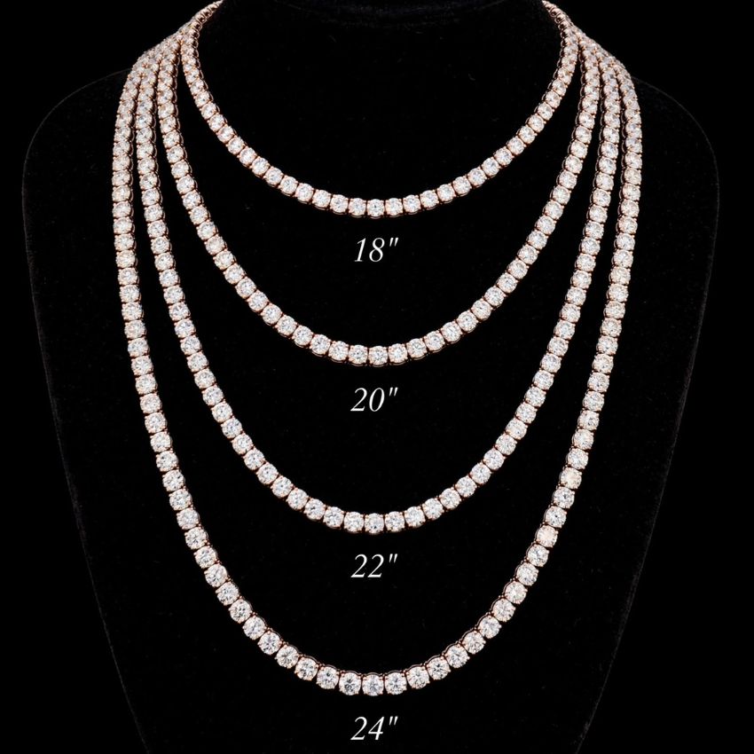 Mirano Jewels 18K Gold Studded 81.00CT Premium Diamond Tennis Necklace