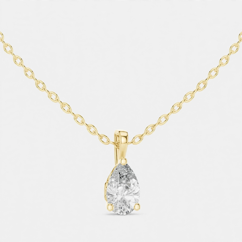 Mirano Jewels 1.00 CT E VS1 Pear Cut Lab Grown Diamond Pendant Necklace in 18K Gold