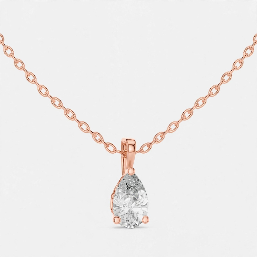 Mirano Jewels 1.00 CT E VS1 Pear Cut Lab Grown Diamond Pendant Necklace in 18K Gold