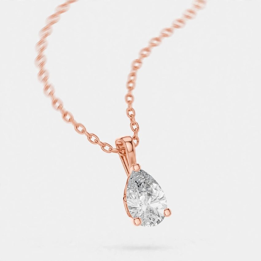 Mirano Jewels 1.00 CT E VS1 Pear Cut Lab Grown Diamond Pendant Necklace in 18K Gold