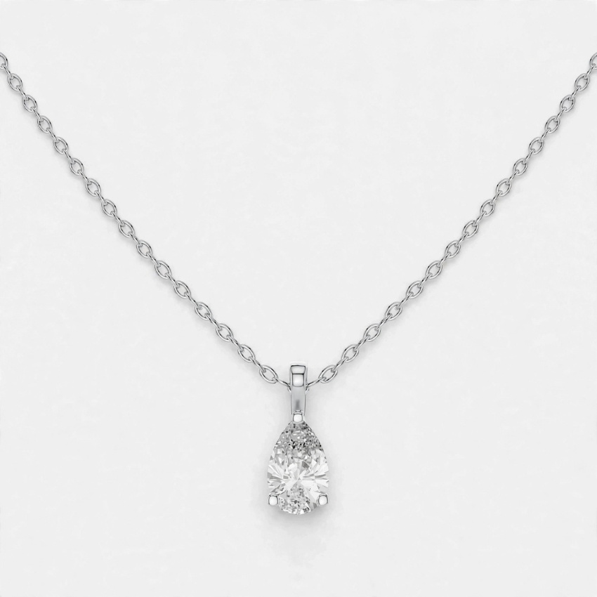 Mirano Jewels 1.00 CT E VS1 Pear Cut Lab Grown Diamond Pendant Necklace in 18K Gold