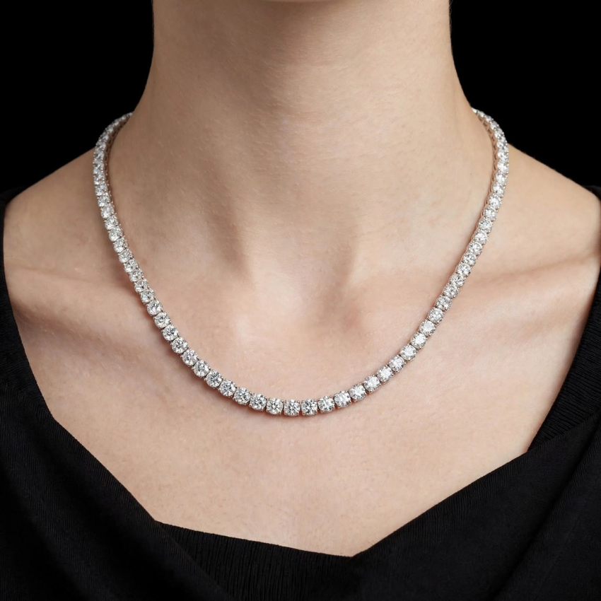 Mirano Jewels TCW 88.00CT Lab Created Diamond Necklace with Elegant 14K Gold