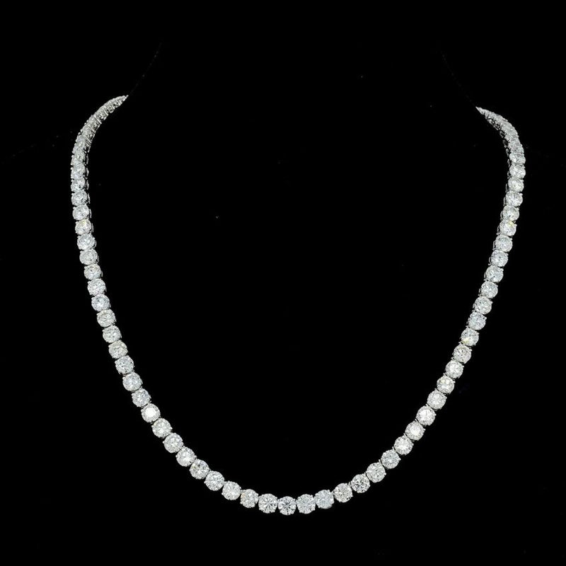 Mirano Jewels TCW 14.00 Carat Lab Grown Diamond Tennis Necklace in 18K Gold