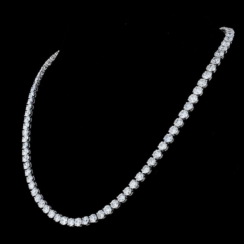 Mirano Jewels TCW 14.00 Carat Lab Grown Diamond Tennis Necklace in 18K Gold