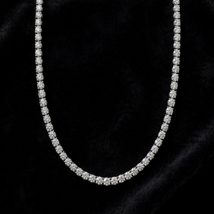 Mirano Jewels TCW 14.00 Carat Lab Grown Diamond Tennis Necklace in 18K Gold