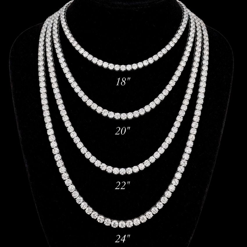 Mirano Jewels TCW 14.00 Carat Lab Grown Diamond Tennis Necklace in 18K Gold